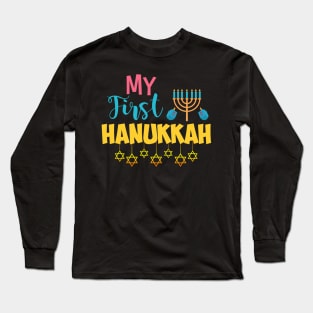 Cute & Adorable My First Hanukkah Candles Long Sleeve T-Shirt